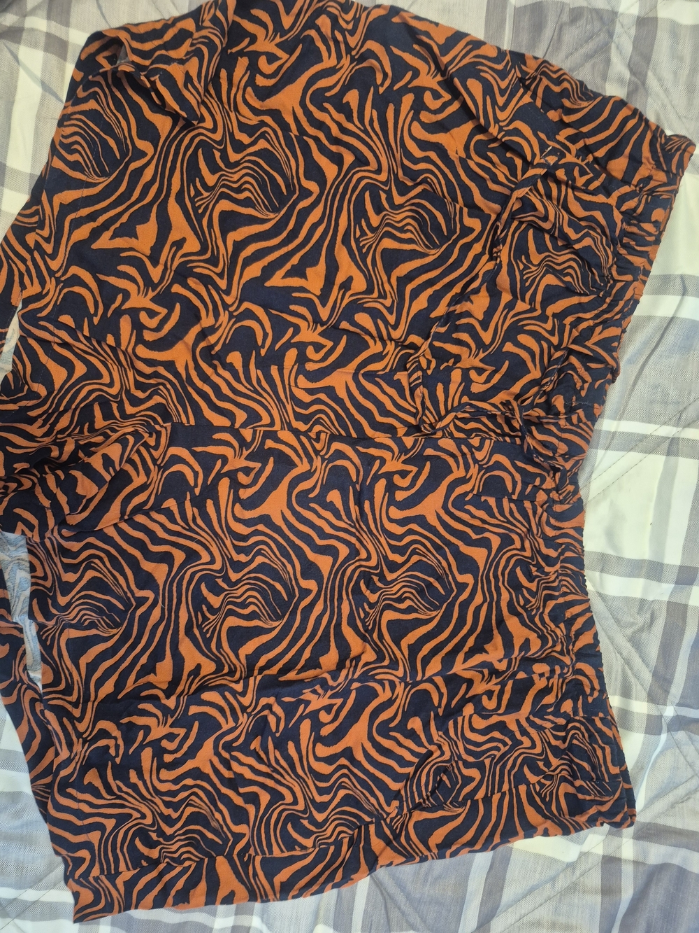 Women's Bold Orange & Black Printed Shirt